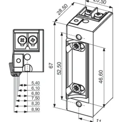 Gâche électrique à rupture - SE - Sewosy - A encastrer - 12V DC