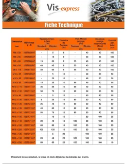 Goujon Ancrage R-HPTIIZF M8X100 Acier zingué Lamellaire - 30 pièces