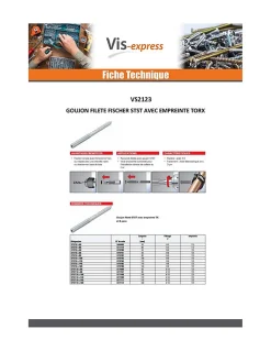 Goujon fileté Fischer STST TORX T15 Acier zingué 6X60 - 1 pièce