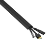 Goulotte décorative demi-ronde noire auto-adhésive D-Line 30x15mm, 2m