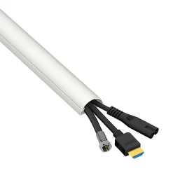 Goulotte décorative demi-ronde blanche auto-adhésive D-Line 30 x 15 mm, 1 m