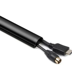 Goulotte décorative demi-ronde noire auto-adhésive D-Line 30 x 15 mm, 1 m