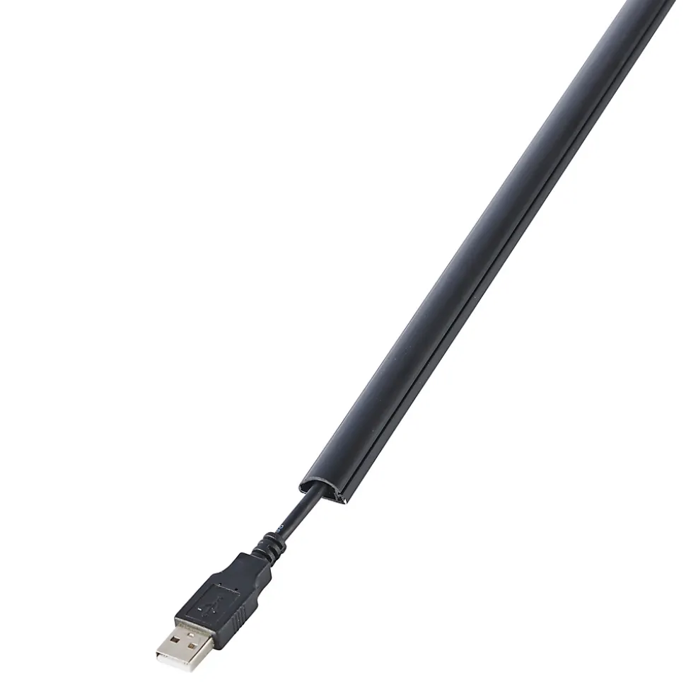 Goulotte décorative demi-ronde noire auto-adhésive D-Line 16 x 8 mm, 1 m