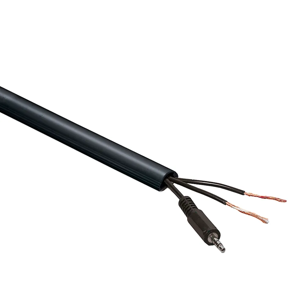 Goulotte décorative demi-ronde noire auto-adhésive D-Line 16 x 8 mm, 1 m