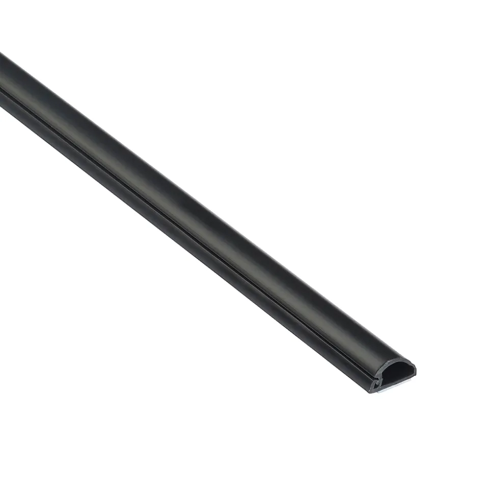 Goulotte décorative demi-ronde noire auto-adhésive D-Line 16 x 8 mm, 1 m