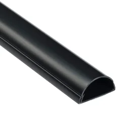 Goulotte décorative demi-ronde noire auto-adhésive D-Line 50 x 25 mm, 1 m
