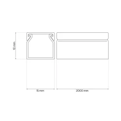 Goulotte électrique PVC autoadhésive 15x10 mm 2 m blanche EDO