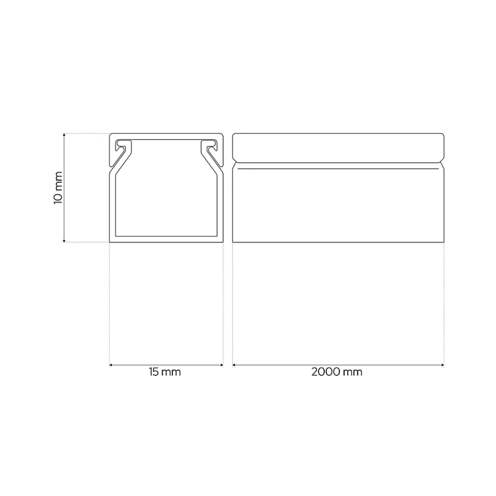 Goulotte électrique PVC autoadhésive 15x10 mm 2 m blanche EDO