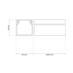 Goulotte électrique PVC autoadhésive 25x25 mm 2 m blanche EDO