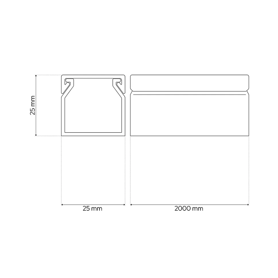 Goulotte électrique PVC autoadhésive 25x25 mm 2 m blanche EDO