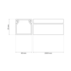 Goulotte électrique PVC 40x25 mm 2 m anthracite EDO