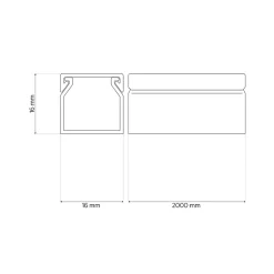 Goulotte électrique PVC 16x16 mm 2 m anthracite EDO