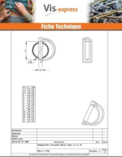 Goupille clips 8X50 Pour tube de 45 Acier zingué - 5 pièces