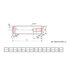 Goupille cylindrique taraudée brut DIN 7979 12X80 boîte de 10 - ULTIMA - GOUPCYLTAR12X80