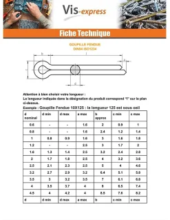 Goupille Fendue Acier zingué 2.5X36 - 200 pièces