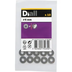 Grandes rondelles plates en acier inoxydable A4 ø 4mm - 10 pièces