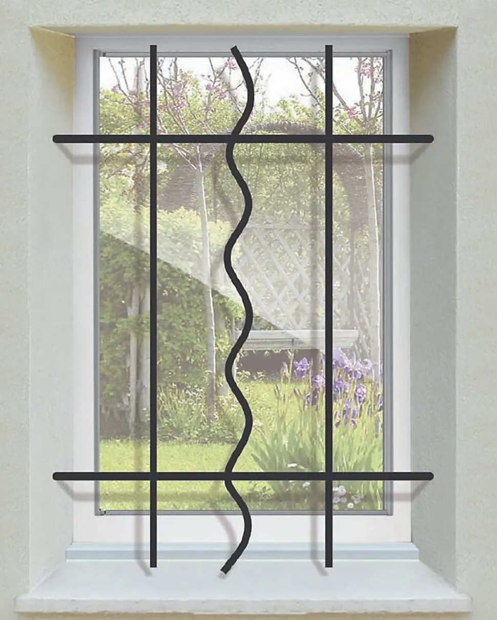 Grille de Defense Azur pour Fenetre H 75 cm x L 140 cm (côte tableau)