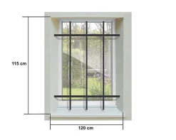 Grille de Defense DISTRI pour Fenetre H 115 cm x L 120 cm (côte tableau)