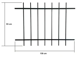 Grille de Defense DISTRI pour Fenetre H 105 cm x L 120 cm (côte tableau)