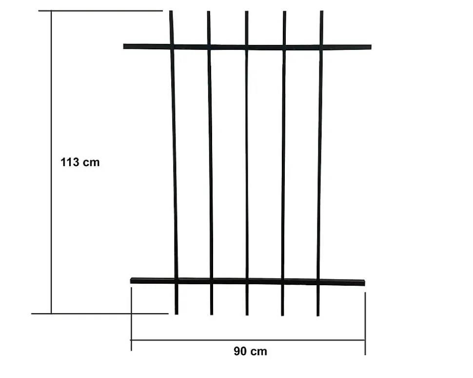 Grille de Defense DISTRI pour Fenetre H 125 cm x L 80 cm (côte tableau)