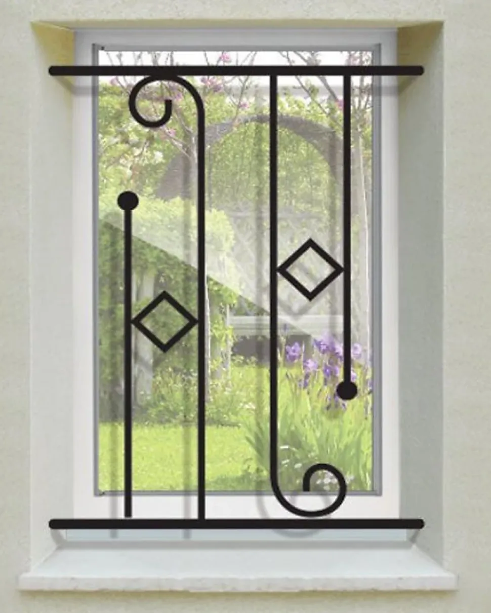 Grille de Defense Melania pour Fenetre H 125 cm x L 140 cm (côte tableau)