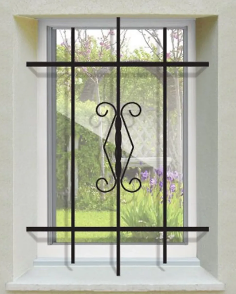 Grille de Defense Rustique pour Fenetre H 65 cm x L 40 cm (côte tableau)