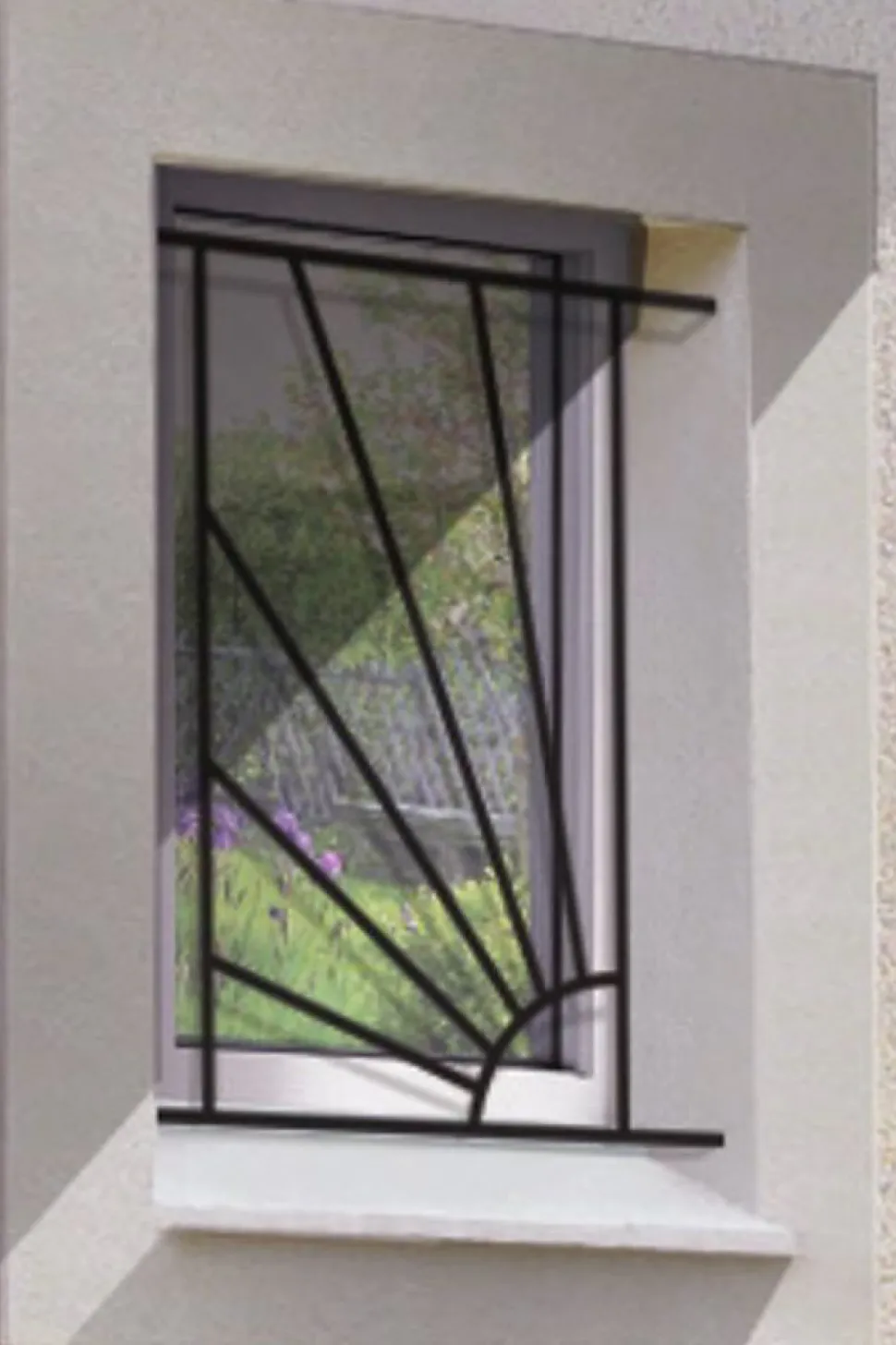 Grille de Defense Soleil pour Fenetre H 45 cm x L 40 cm (côte tableau)