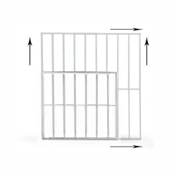 Grille de défense réglable pour fenêtre (largeur et hauteur) de 55x55 cm à 100x100 cm blanche