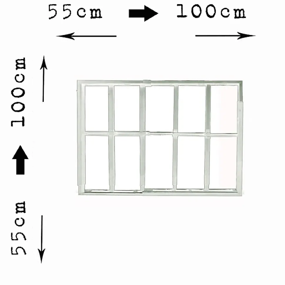 Grille de défense réglable pour fenêtre (largeur et hauteur) de 55x55 cm à 100x100 cm blanche