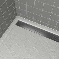 Grille d'évacuation l.69,5 cm pour receveur de douche Pedra et Pure 2, gun metal, Galedo