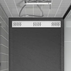 Grille d'évacuation l.79,5 cm pour receveur de douche Pedra et Pure 2, blanc, Galedo