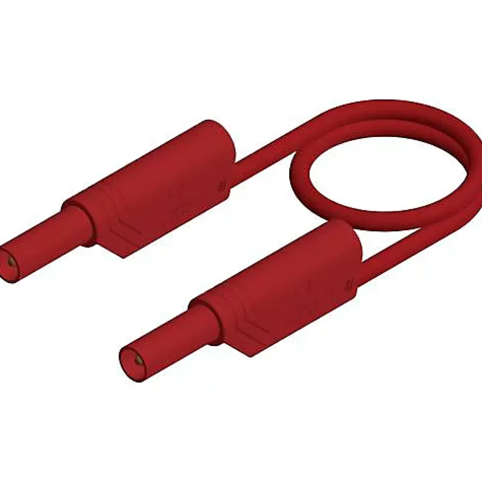 Hirschmann MLS WS 200/2,5 rt - Cordon de mesure de sécurité 2 m, bananes 4 mm, 32 A, 1000 V
