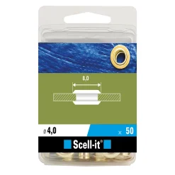 Œillet ø4mm + outil de pose, 50 pièces