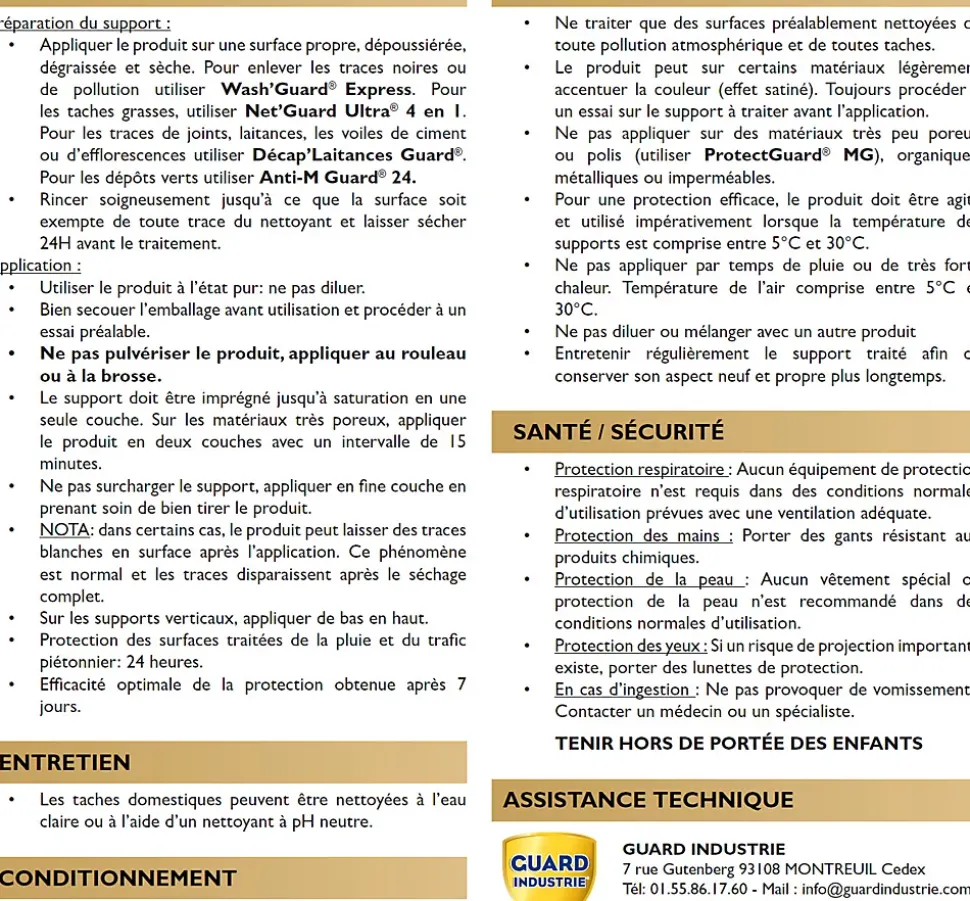 ImperGuard Ultra Formule Végétale Imperméabilisant Super Antitache Incolore Toute Pierre 5L 50m2