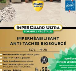 ImperGuard Ultra Formule Végétale Imperméabilisant Super Antitache Incolore Toute Pierre 5L 50m2