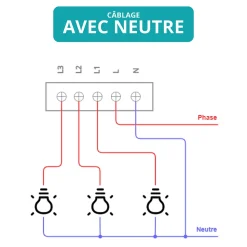 Interrupteur connecté zigbee - 3 boutons - sans fil neutre
