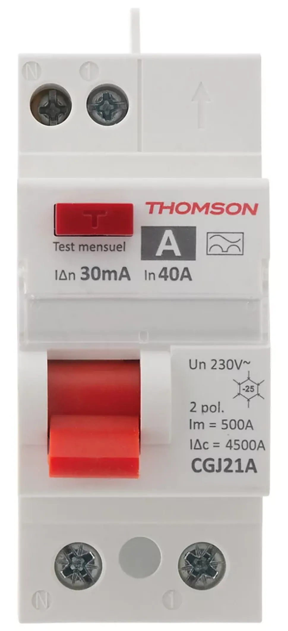 Interrupteur différentiel 40A/30mA type A Thomson