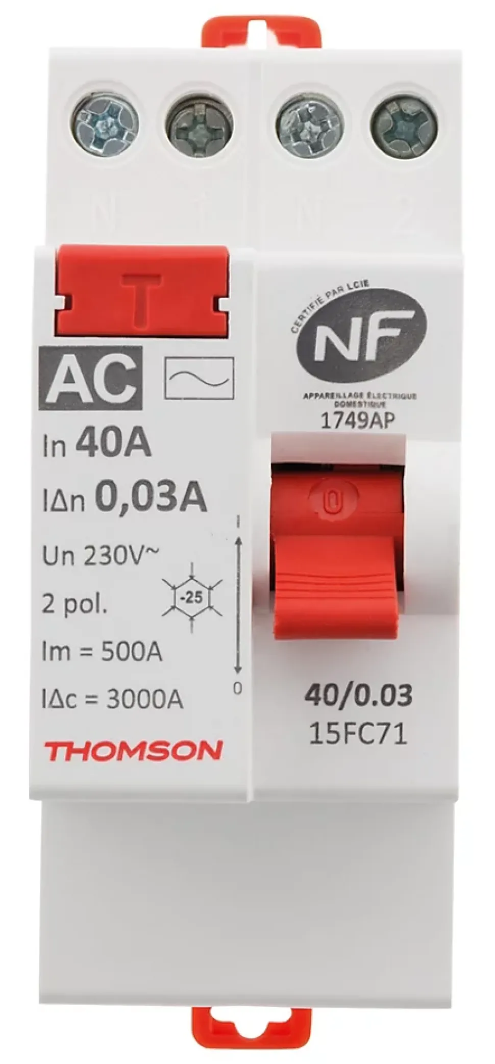Interrupteur différentiel 40A type AC NF Thomson