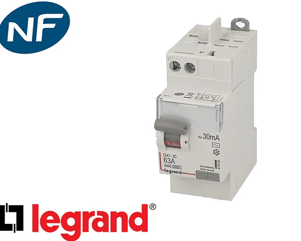 Interrupteur différentiel 2P 40A 30mA Type AC Legrand DX
