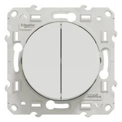 Interrupteur double va-et-vient connexion rapide à vis Schneider Electric Odace blanc
