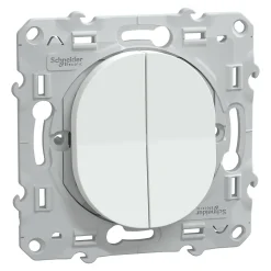 Interrupteur double va-et-vient Schneider Electric Ovalis blanc