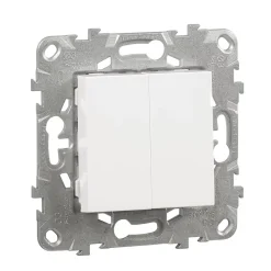 Interrupteur double va-et-vient connexion rapide 10A Schneider Electric Unica Déco blanc