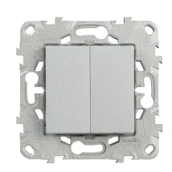 Interrupteur double va-et-vient connexion rapide 10A Schneider Electric Unica Déco aluminium