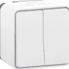 Interrupteur double va-et-vient étanche complet saillie Schneider Electric Mureva Styl blanc
