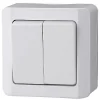 Interrupteur double va-et-vient 10 A blanc brillant
