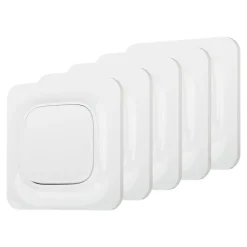 Interrupteur Jacobsen Kennet blanc complet, lot de 5