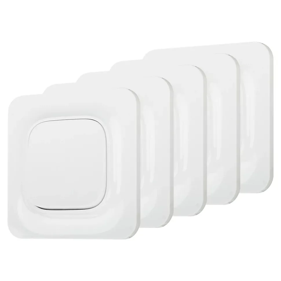 Interrupteur Jacobsen Kennet blanc complet, lot de 5