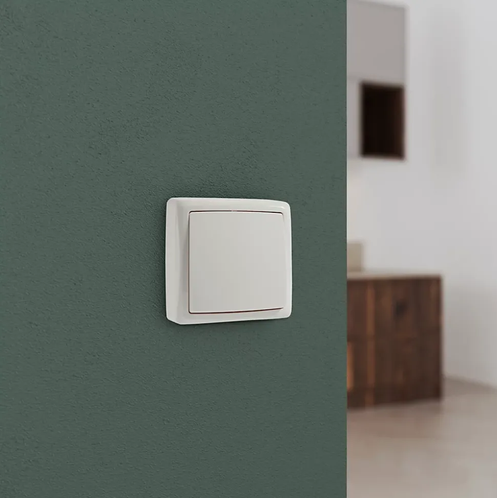 Interrupteur lumineux monobloc en saillie Jacobsen Sigurd blanc complet