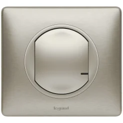 Interrupteur à option variateur à câbler pour installation connectée Céliane with Netatmo avec plaque Métal Titane