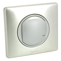 Interrupteur à option variateur à câbler pour installation connectée Céliane with Netatmo avec plaque Métal Titane